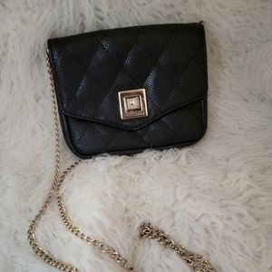 Small Black Purse with Gold Chain